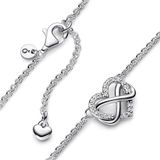 Pandora - Moments - Dames Ketting - Zilver - 925 Sterling Silver Sparkling Infinity Heart