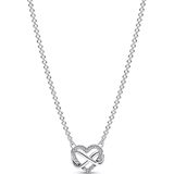 Pandora - Moments - Dames Ketting - Zilver - 925 Sterling Silver Sparkling Infinity Heart