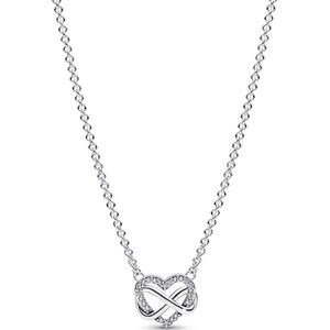 Pandora - Moments - Dames Ketting - Zilver - 925 Sterling Silver Sparkling Infinity Heart
