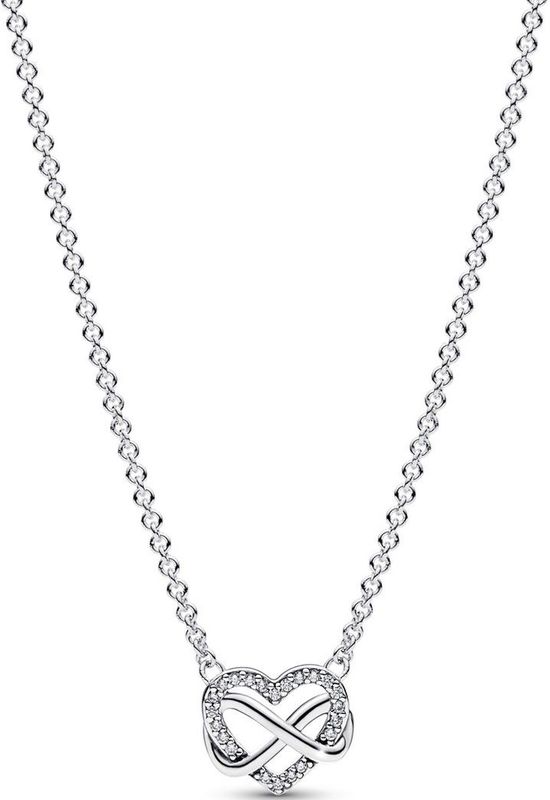 Pandora - Moments - Dames Ketting - Zilver - 925 Sterling Silver Sparkling Infinity Heart