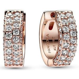 Pandora Oorbellen - Pandora Timeless Pavé Double-row in gold