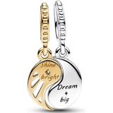 Pandora - Moments - Tweekleurige Deelbare Zon & Maan Hangende Bedel - Goudkleurig