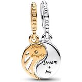 Pandora - Moments - Tweekleurige Deelbare Zon & Maan Hangende Bedel - Goudkleurig