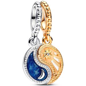 Pandora - Moments - Tweekleurige Deelbare Zon & Maan Hangende Bedel - Goudkleurig