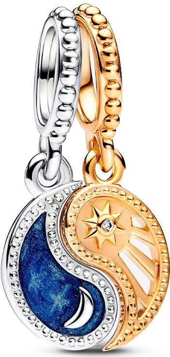 Pandora - Moments - Tweekleurige Deelbare Zon & Maan Hangende Bedel - Goudkleurig