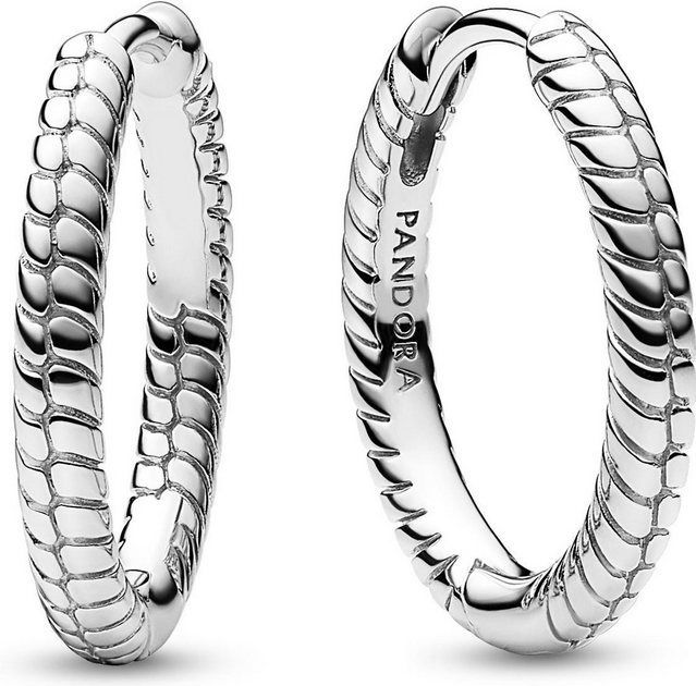 Pandora - Snake Chain Hoops - Oorbellen - Zilver