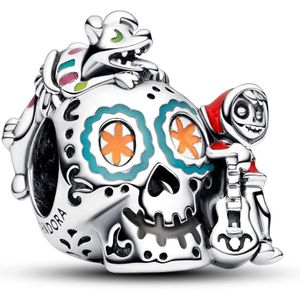 Pandora Disney Pixar Coco Miguel & Dante schedel Glow-in-the-dark Bedel - Zilver