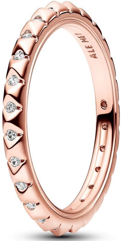 Pandora - Anillo Me 182800C01 - Pirámides - 14 Karaat Roségoud Verguld - Zirkonia - Stapelbaar