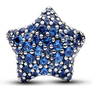 PANDORA Moments Auffälliges Pavé-Stern Charm aus Sterling Silber mit künstlichen Kristallen, Kompatibel Moments Armbändern, 793026C01