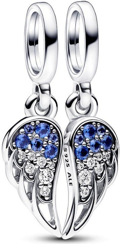 Pandora - Charm Dangle Sparkling Splittable Angel Wings - Hangende Bedel