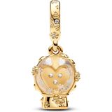 PANDORA - Moments Hart Sneeuwbol Charm - Sterling Zilver - Vergulde Metaallegering - Zirkonia