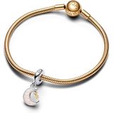 Pandora - Charm Dangle Two Tone Key & Moon - Bedel