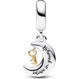 Pandora - Charm Dangle Two Tone Key & Moon - Bedel