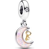 Pandora - Charm Dangle Two Tone Key & Moon - Bedel