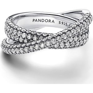 Pandora Ringe Doppelter Kreuzbandring in Pavé 193022C01