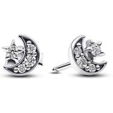 Pandora - Sparkling Moon & Star - Oorknoppen - Silver
