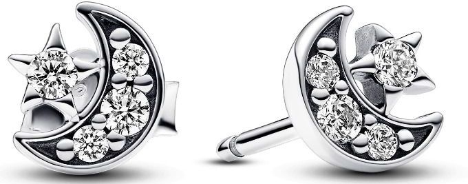 Pandora - Sparkling Moon & Star - Oorknoppen - Silver