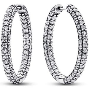 PANDORA Timeless Einreihige Pavé Ohrringe aus Sterling Silber mit Zirkonia, 293016C01