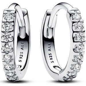 Pandora Paar Ohrstecker Damen Creolen PANDORA Sparkling Huggie, 925er Silber, Zirkonia
