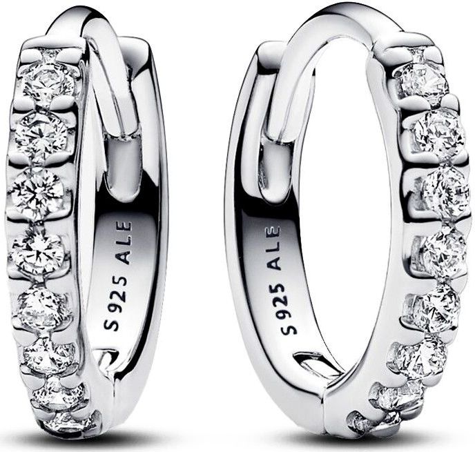 PANDORA - Timeless - Huggie Oorbellen - Zilver - Zirkonia