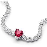 Pandora Armbänder Rotes glänzendes Herz-Tennisarmband 590041C02