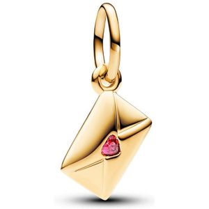 PANDORA - Moments Liebesbrief Bedel - Sterling Zilver - Verguld - Zirkonia
