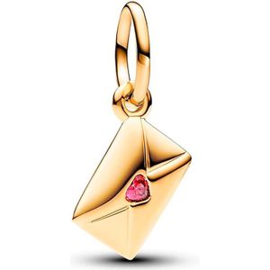 Pandora Moments Hangende bedel envelop liefdesbrief - goudkleurig & Roze