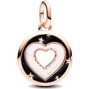 PANDORA ME Herzen Medaillon-Charm aus Sterling Silber mit 14 Karat vergoldeter Metalllegierung, Kompatibel ME und Moments Armbändern, 783080C01