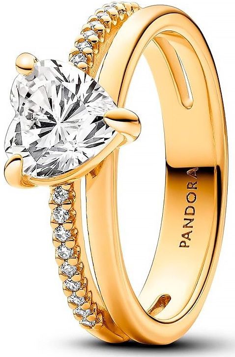 Pandora Ringe Doppelband-Herzring 163100C01