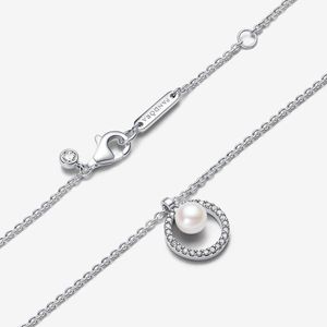 Pandora - Sparkling Round Pearl - Ketting - Zilver - Kunstparel