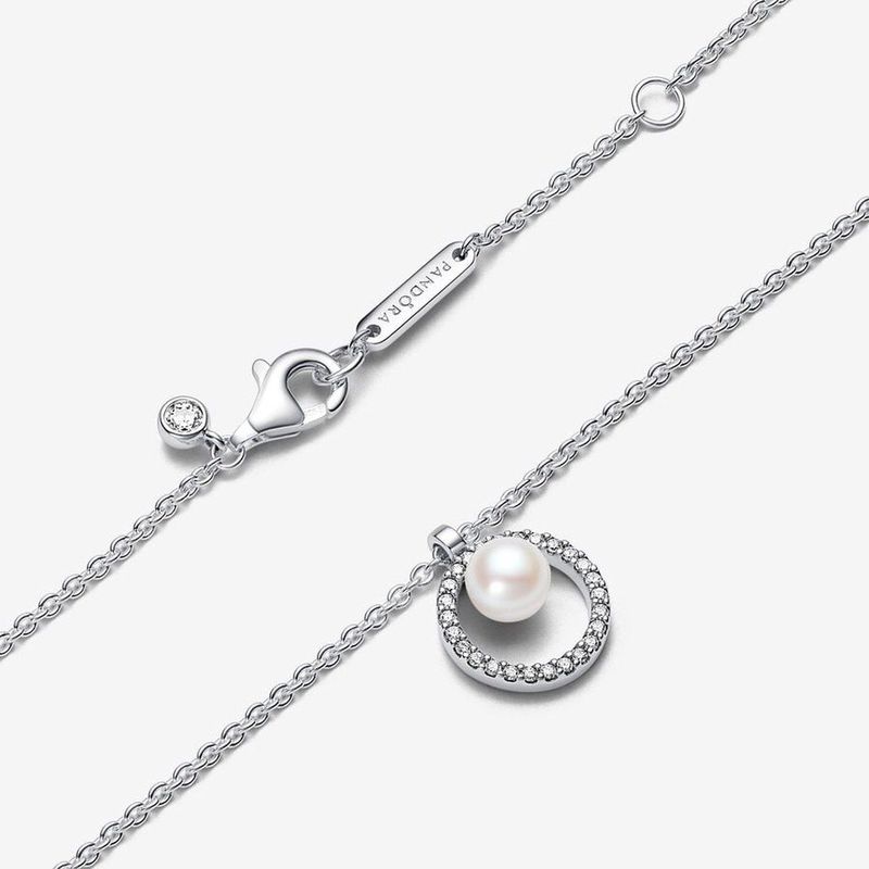 Pandora - Sparkling Round Pearl - Ketting - Zilver - Kunstparel