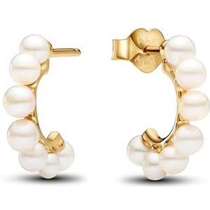 Pandora Oorbellen - 14k Gold-plated unique metal blend  Treated freshw in gold