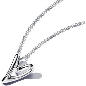 Pandora - Organisch Gevormd Hart Hanger - Halsketting - Sterling Zilver - 70cm