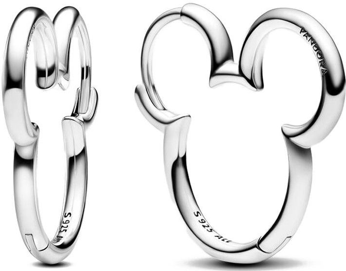 Pandora Ohrringe Disney Mickey Mouse Silhouette Hoop Earrings 293528C00