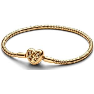 Pandora Armbanden - Stammbaum Herzverschluss Schlangen-Gliederarmband in gold