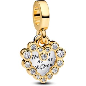 Pandora Charms - Funkelnder Doppel-Herzanhänger Charm in gold