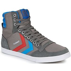 hummel Unisex Slimmer Stadil Tonal High Sneakers, Castlerock Ribbonred Bril Blue, 44 EU