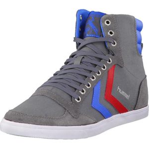 Hummel Slimmer Stadil High-Top Sneaker castlerock/ribbonred/bril blue 47 für Herren, grau, Gr. 40 EU