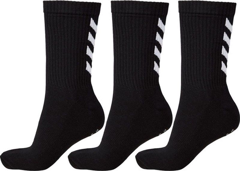 Hummel - Unisex Fundamental Sok - Blauw Rood Grijs - 3-Pack - Zachte Teennaad