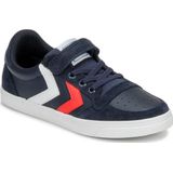 Hummel - Low Slimmer Stadil Leather Low Jr - Peacoat - Sneaker - Unisex Kinderen