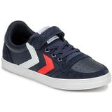 Hummel - Low Slimmer Stadil Leather Low Jr - Peacoat - Sneaker - Unisex Kinderen