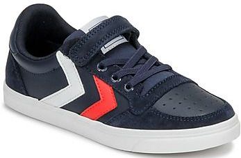 Hummel - Low Slimmer Stadil Leather Low Jr - Peacoat - Sneaker - Unisex Kinderen