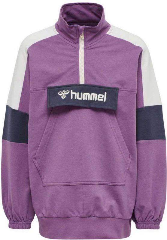 Hummel - Valerie Long Sweatshirt - Paars - Katoen - Lang Model met Buidelzak