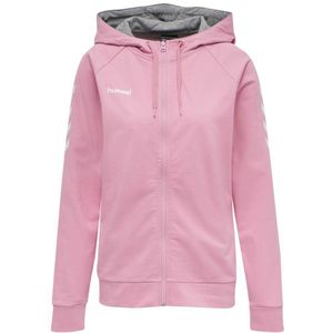 hummel Katoenen Hoodie met Ritssluiting voor Vrouwen - Sportieve Schouderchevrons
