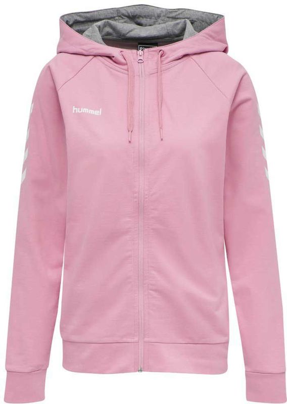 hummel Katoenen Hoodie met Ritssluiting voor Vrouwen - Sportieve Schouderchevrons
