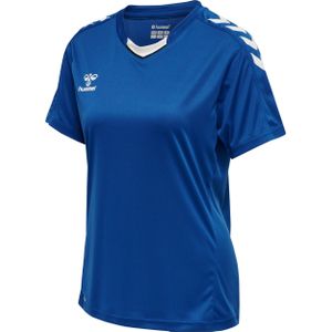 Hummel - Tricot - Blauw/Wit - Sporttop - Ronde Hals - Normale Pasvorm