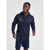 Hummel - Sportsweatvest - Marine/Wit - Met Capuchon - Lange Mouw