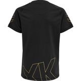 Hummel - Cima Xk - T-shirt - Zwart - Interlock Stof - Logo en Chevronprint