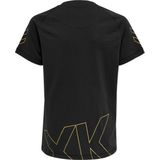 Hummel - Cima Xk - T-shirt - Zwart - Interlock Stof - Logo en Chevronprint