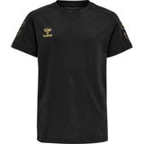 Hummel - Cima Xk - T-shirt - Zwart - Interlock Stof - Logo en Chevronprint